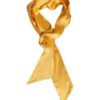 Yellow Satin Silk Skinny Foulard Wrap Scarf