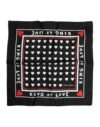 Black Printed Silk Square Men Foulard Scarf