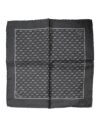 Black Fish Print Silk Square Men Foulard Scarf