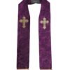 Purple Silk Fringes Cross Men Foulard Scarf