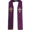 Purple Silk Fringes Cross Men Foulard Scarf