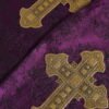 Purple Silk Fringes Cross Men Foulard Scarf
