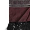 Maroon Dotted Silk Fringes Foulard Scarf