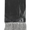 Metallic Gray Silk Fringes Foulard Scarf