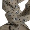 Gray Skulls Silk Fringes Men Foulard Scarf