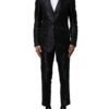 Black Jacquard 3 Piece Single Breasted Suit