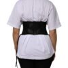 Black Cotton Waist LaceUp Strap Corset Belt