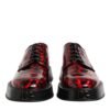 Red Leopard Derby Formal Men Dress Shoes