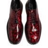 Red Leopard Derby Formal Men Dress Shoes