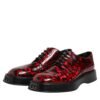 Red Leopard Derby Formal Men Dress Shoes