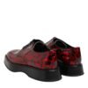 Red Leopard Derby Formal Men Dress Shoes