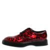 Red Leopard Derby Formal Men Dress Shoes