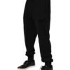 Black Cotton Drawstring Jogger Pants