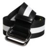 Black Yellow Logo Striped Metal Buckle Belt