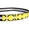 Black Yellow Logo Striped Metal Buckle Belt