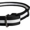 Black Yellow Logo Striped Metal Buckle Belt