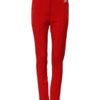 Red Mid Waist Slim Fit Pants