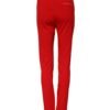 Red Mid Waist Slim Fit Pants