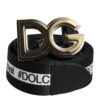 Black Cotton Metal DG Logo Gold Buckle Belt