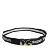 Black Cotton Metal DG Logo Gold Buckle Belt