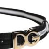 Black Cotton Metal DG Logo Gold Buckle Belt