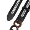 Black Cotton Metal DG Logo Gold Buckle Belt