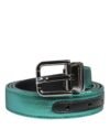 8208190.jpeg Green Black Polyester Metal Buckle Belt