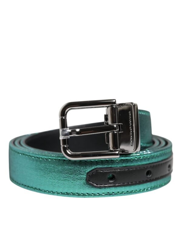 8208190.jpeg Green Black Polyester Metal Buckle Belt