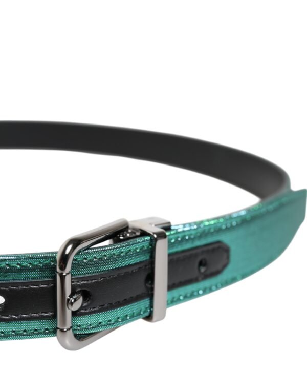 8208192.jpeg Green Black Polyester Metal Buckle Belt