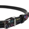 Black Sequin Embellished Metal Buckle Belt