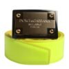 Yellow Green Classic Metal Logo Buckle Belt