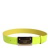 Yellow Green Classic Metal Logo Buckle Belt
