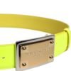 Yellow Green Classic Metal Logo Buckle Belt