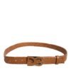 Brown Braided Metal DG Logo Buckle Belt