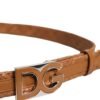 Brown Braided Metal DG Logo Buckle Belt