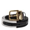 Black White Patchwork Gold Metal Buckle Belt
