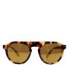 Brown Acetate Round Leopard Print Eyewear Sunglasses