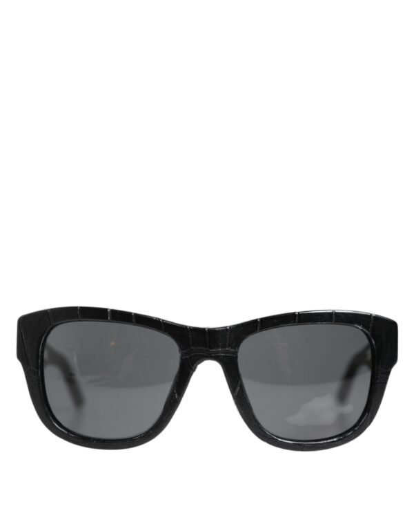 Black Leather Frame DG4177 Tinted Lens Sunglasses