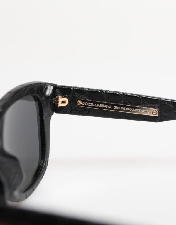Black Leather Frame DG4177 Tinted Lens Sunglasses