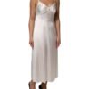 White DG Logo Full Slip Silk Dress Sleepwear