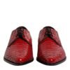 Red Exotic Leather Lace Up Dress Derby Shoes