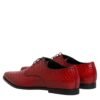 Red Exotic Leather Lace Up Dress Derby Shoes