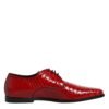 Red Exotic Leather Lace Up Dress Derby Shoes