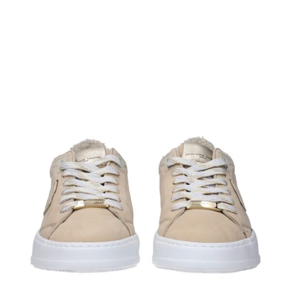 Beige Leather Sneakers