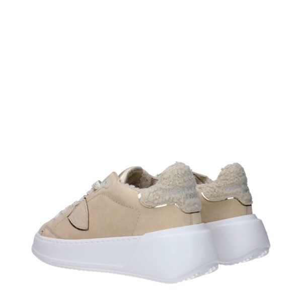 Beige Leather Sneakers