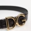 Black Exotic Leather DG Logo Buckle Belt