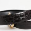 Black Exotic Leather DG Logo Buckle Belt