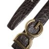 Black Exotic Leather DG Logo Buckle Belt