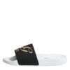 White Black Leather Sandals Beachwear Shoes