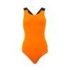 Orange Polyester One-Piece Swimsuit